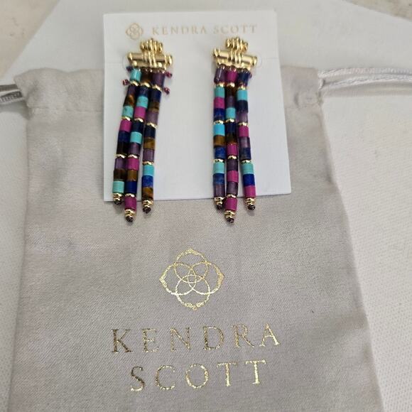 Kendra Scott Bree Multi Color Statement Earrings NWT $198 - Picture 7 of 7